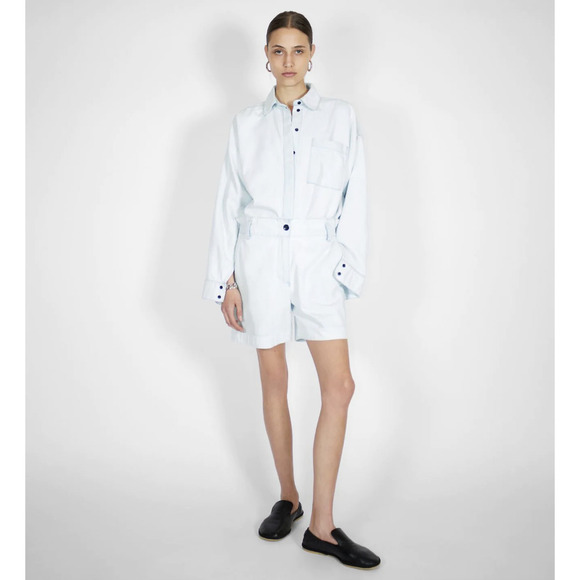 NWT Proenza Schouler White Label Belted Denim Shorts Size 0 - Picture 1 of 12